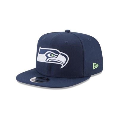 Blue Seattle Seahawks Hat - New Era NFL High Crown 9FIFTY Snapback Caps USA6975432